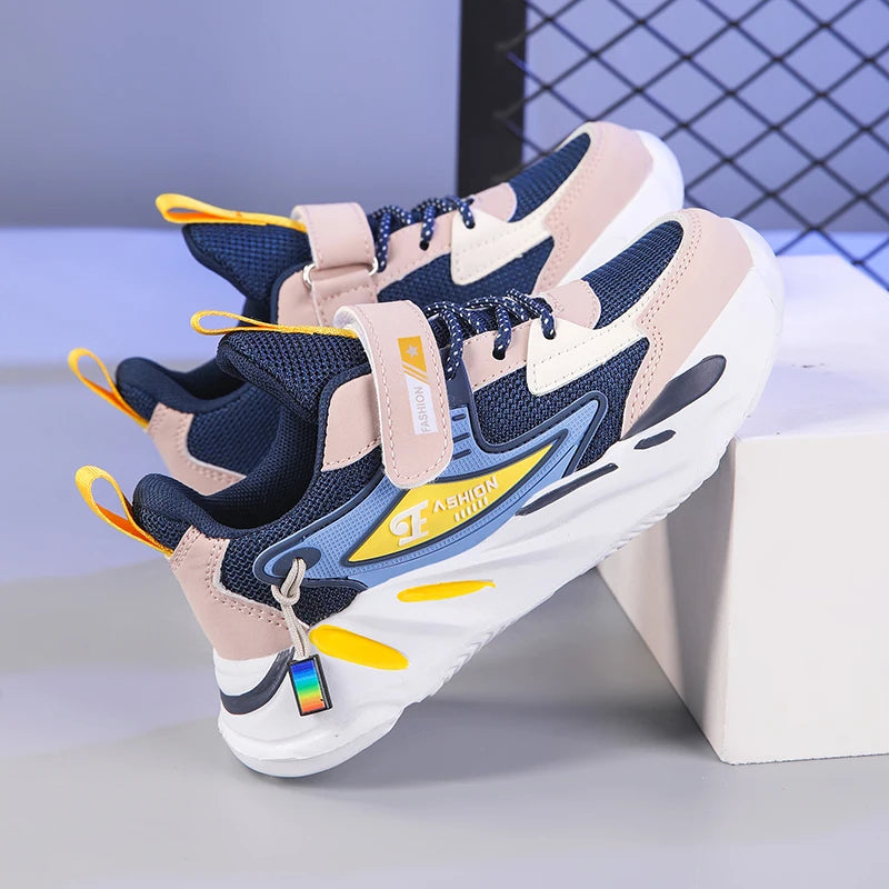 Zapatillas deportivas de malla para niños y niñas, transpirables y antideslizantes, para correr, caminar, zapatillas casuales infantiles