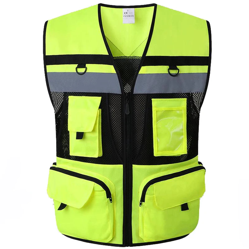 Workwear Vest with Multi Functional Pockets Working Vest for Men Construction Building Work Waistcoats