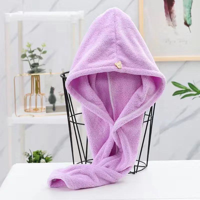 Toalla de pelo de secado rápido para mujeres de pelo largo, toallas suaves de microfibra, gorro de ducha, gorros de baño para mujeres, gorro de secado de pelo, turbante para damas