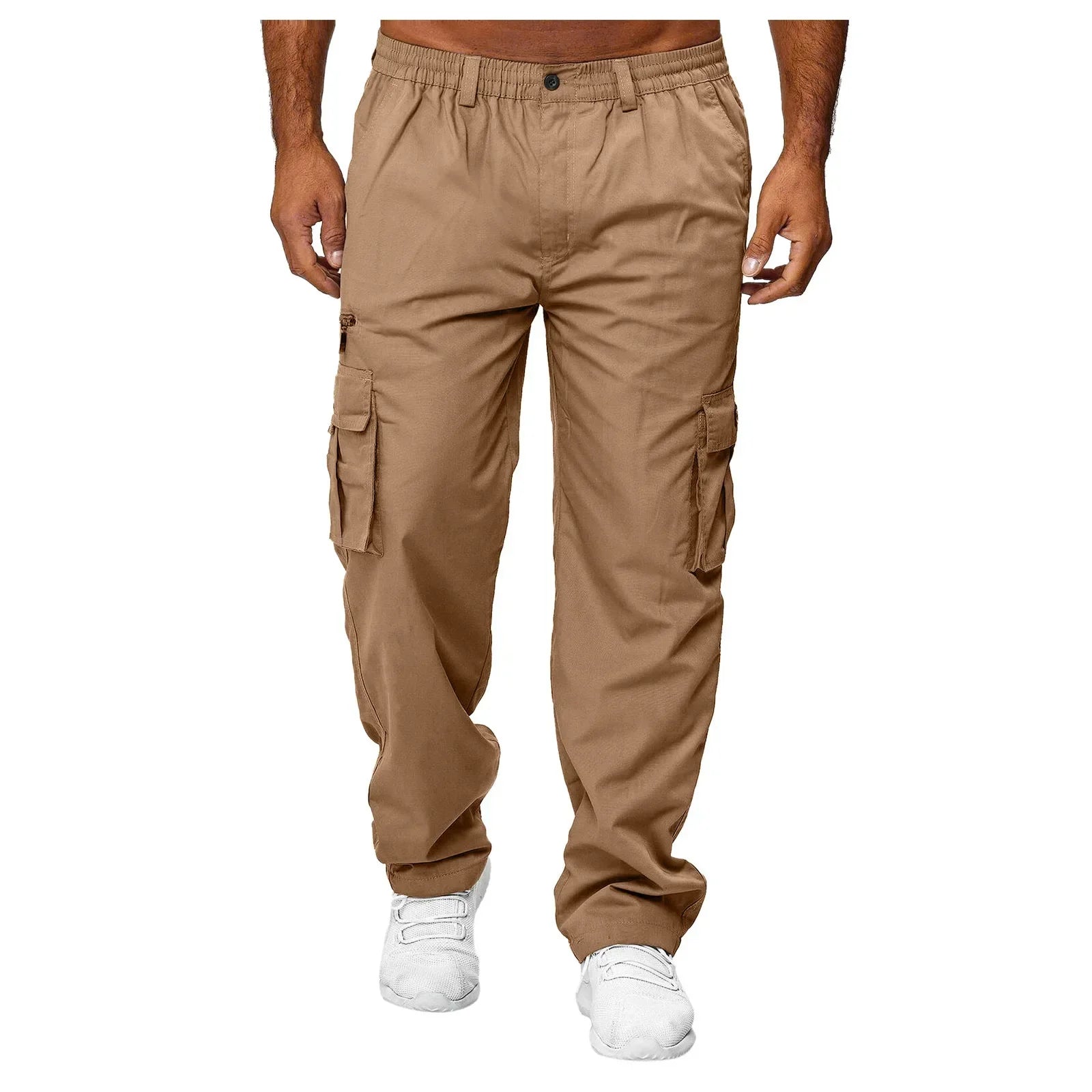Pantalones de trabajoPantalones de trabajo informales para hombre con múltiples bolsillos, pantalones largos de pierna recta sueltos para exteriores, pantalones casuales de fitness para hombre