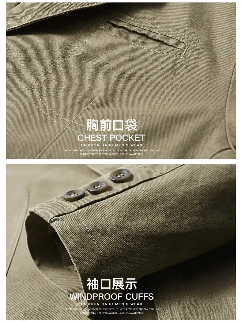 Chaqueta de traje para hombre, primavera otoño, nuevo color sólido, impermeable, cortavientos, abrigo, marca para hombre, ropa exterior, moda, chaqueta informal ajustada para hombre