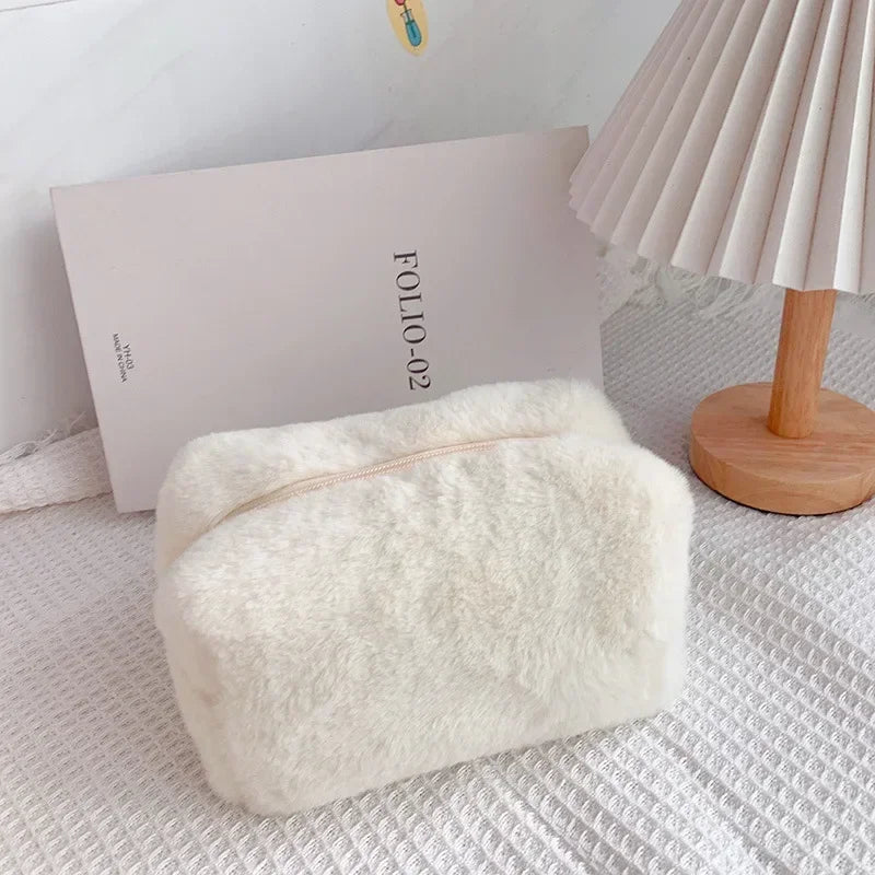 Bolsas de Maquillaje de Piel Sintética para Mujer, Estuche de Maquillaje de Viaje Suave, Organizador de Cosméticos, Estuche de Maquillaje para Señoritas, Niñas, Neceseres, 1 Unidad, Bolsos Sólidos