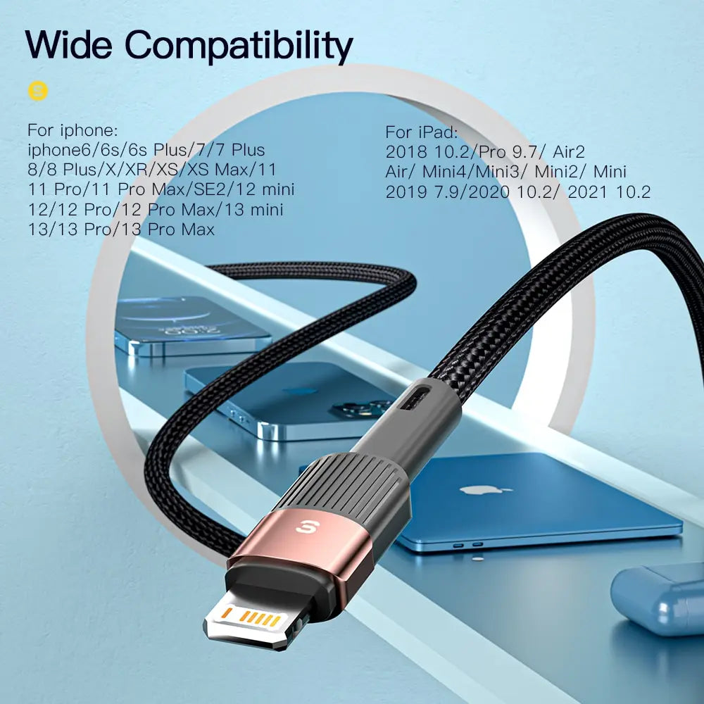 Cable USB Essager de carga rápida para iPhone 11 12 13 Pro Max Mini Xs Xr X SE 8 7 6 Plus 6s 5 5s, cable de 2.4A para cargador de iPhone
