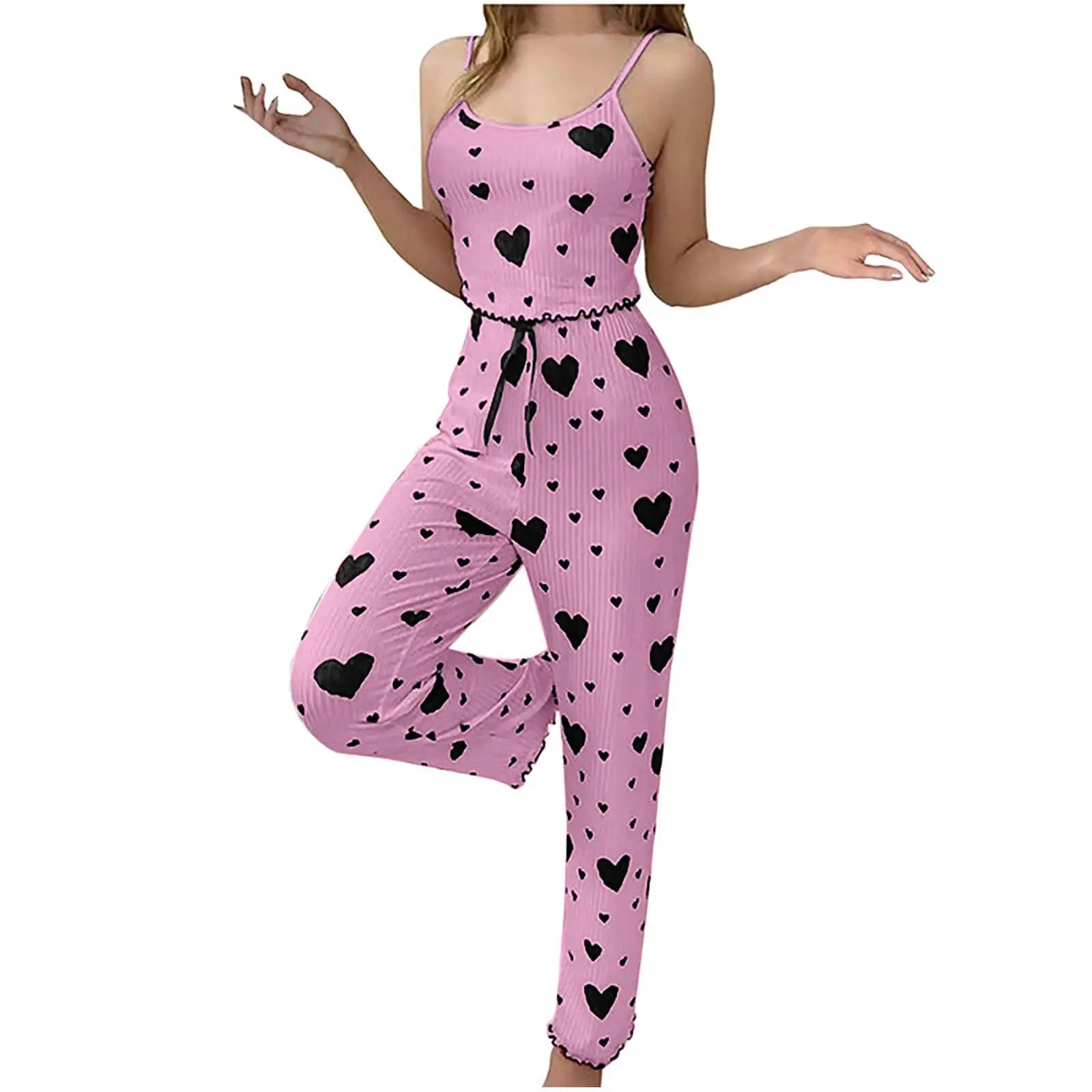 Ensemble pyjama grande taille à imprimé amour