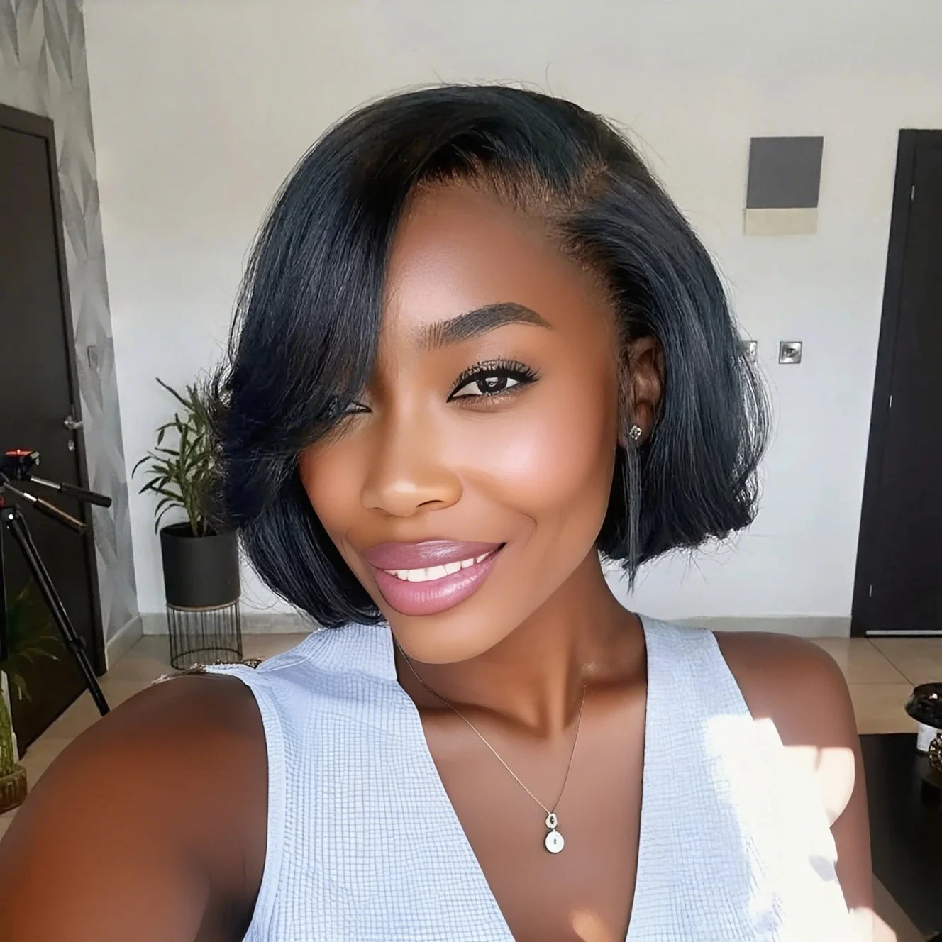 Human Hair Pixie Wig for Women Straight Short 13x4 Lace front wig Preplucked High Density Perfect