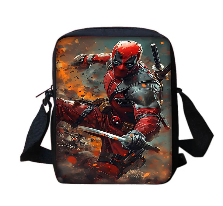 Deadpool Child School Backpack With Shoulder Bag Pencil Bags School Bags for Boys Girls Best Gift