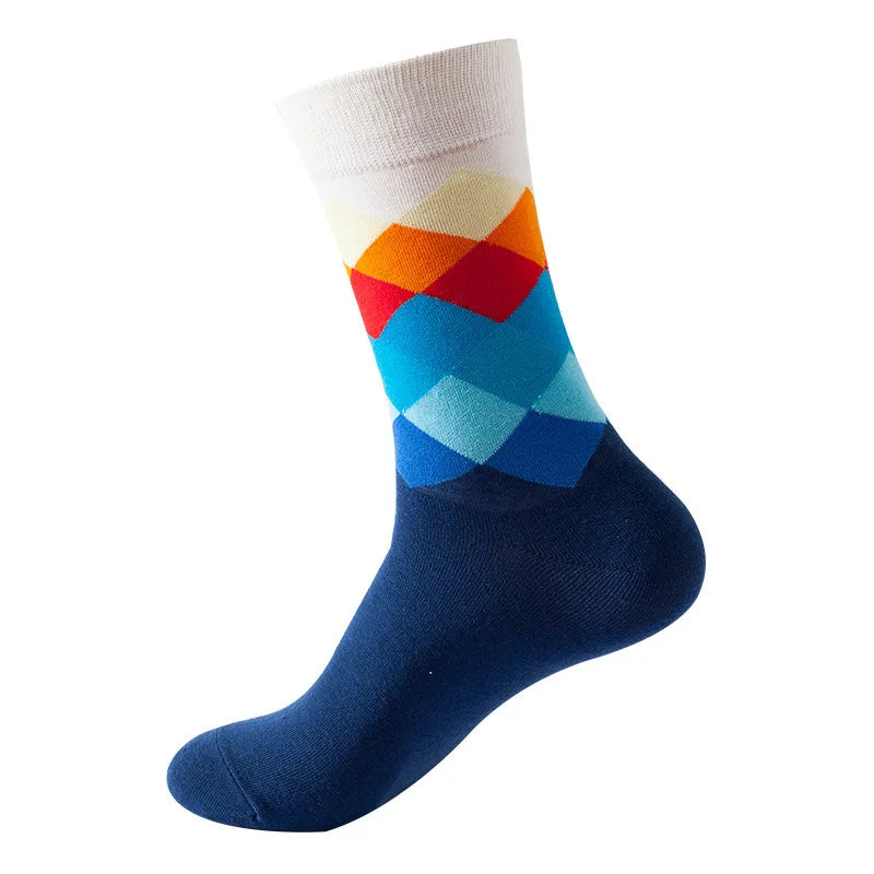 Lot de 49 chaussettes unisexes à motif de treillis, style hip-hop, streetwear, skateboard, tendance, 100 % coton
