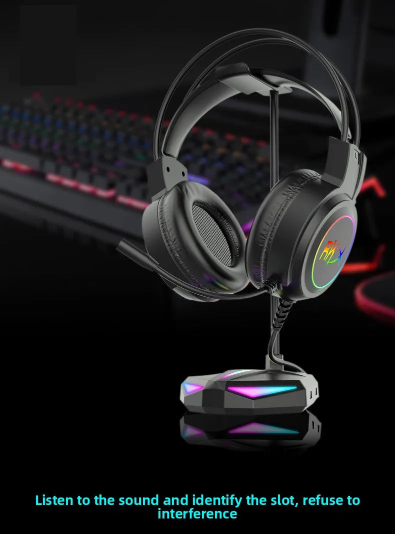 Gaming headset headset computer wired headset with microphone gaming game play listening to the sound of the USB interface