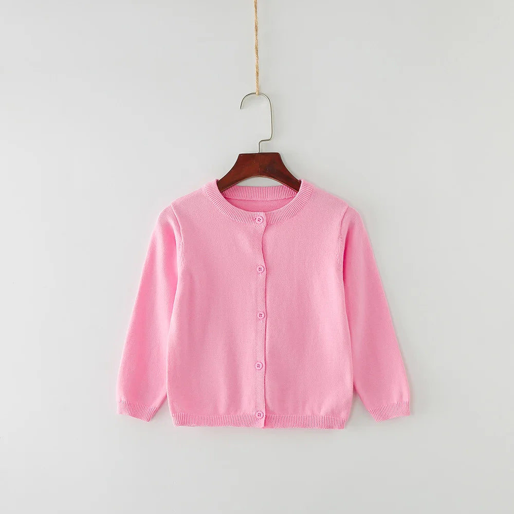Cárdigans infantiles para niñas de 70-150 cm, suéter blanco y negro para bebés, chaquetas de punto para niños, ropa de primavera y otoño de algodón