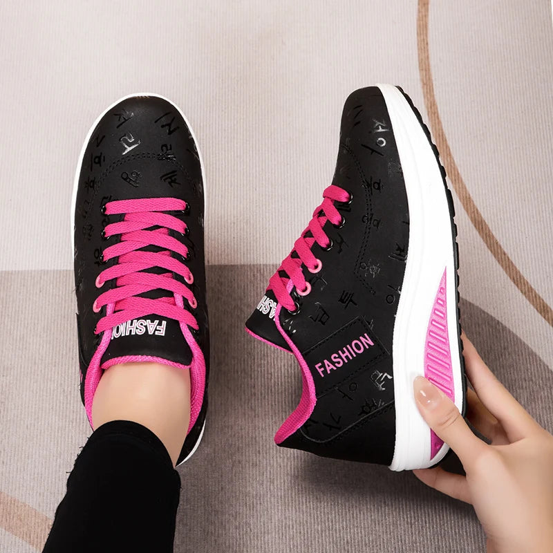 Zapatillas de moda para mujer, zapatos vulcanizados, calzado plano de alta calidad para mujer, para caminar, con plataforma, tallas grandes, Zapatillas Mujer
