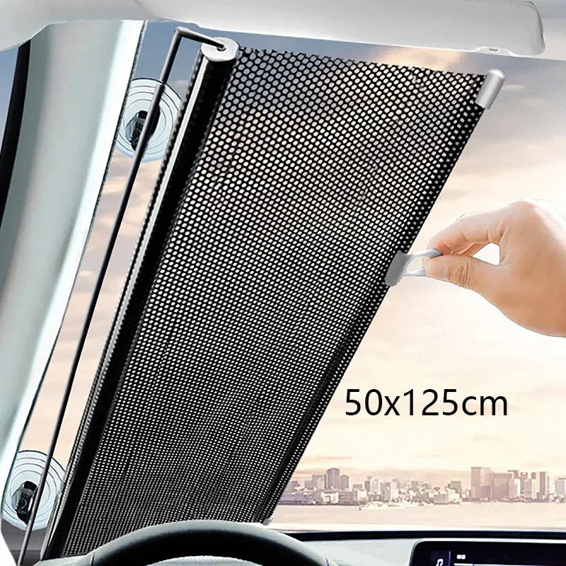 Parasol retráctil para parabrisas de coche, versátil, portátil, totalmente funcional, cortinas parasol para ventana delantera de coches, accesorios para automóvil