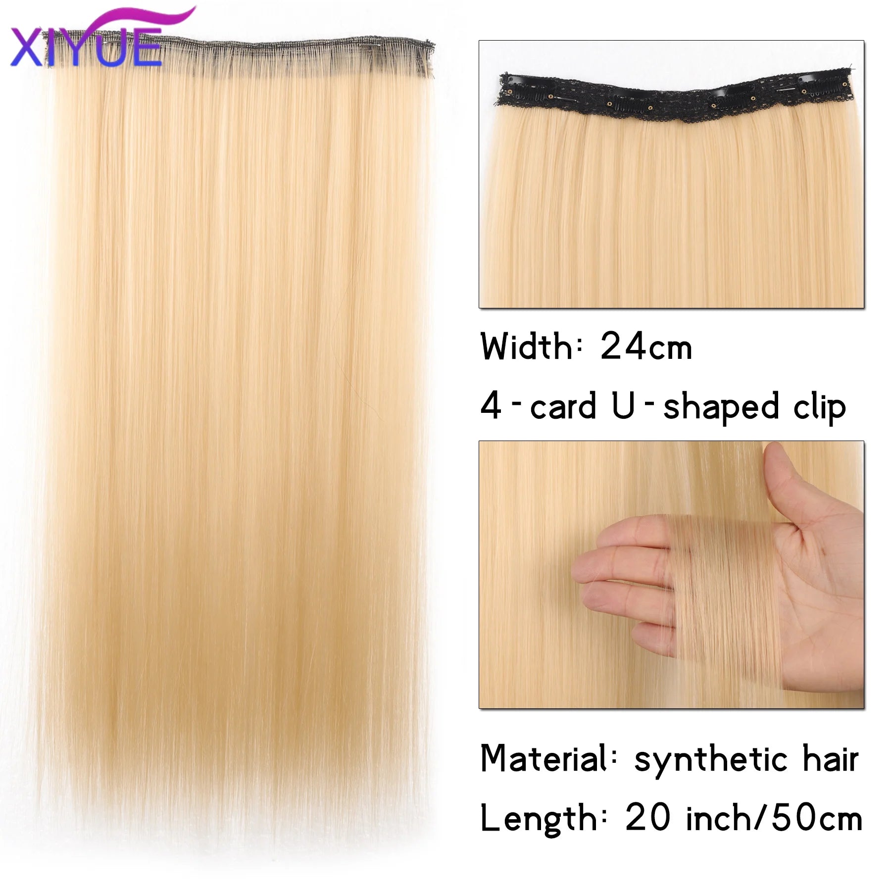 Extensiones de cabello liso con clip de 20 pulgadas – Vibrantes, fáciles y sin esfuerzo