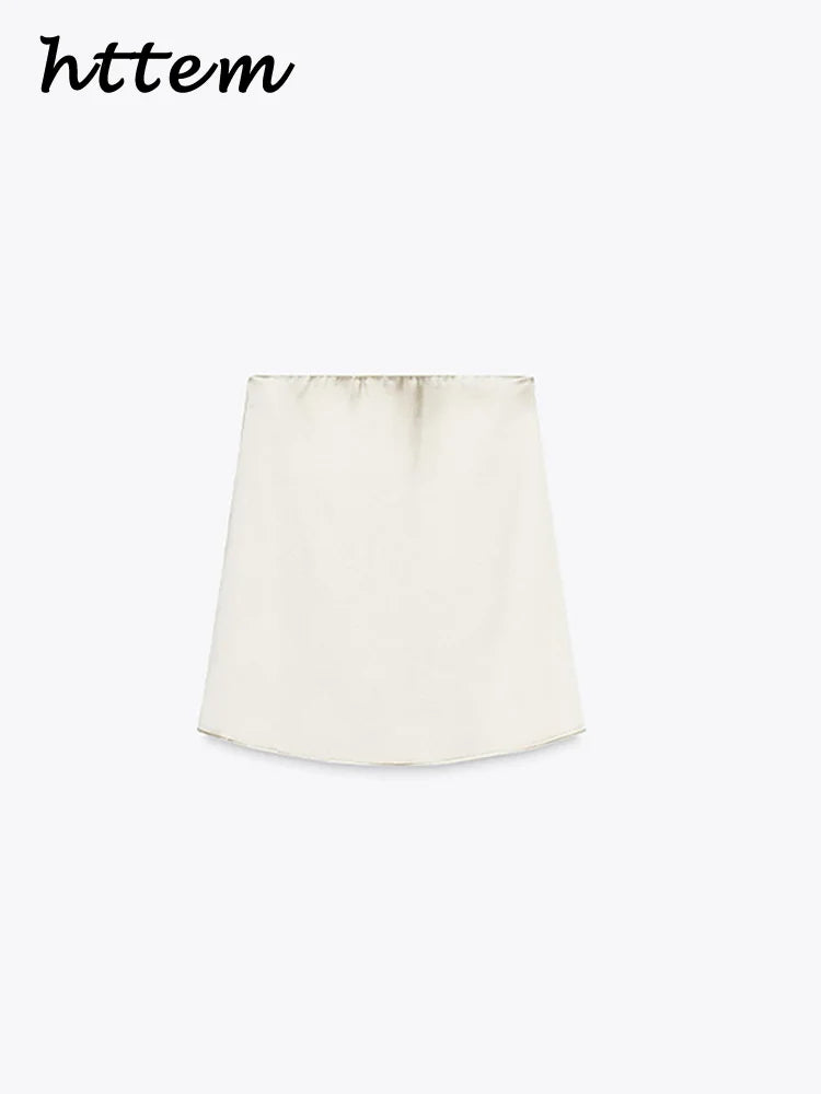Elegantes Conjuntos de Pantalones de Satén para Mujer, Blusas sin Mangas sin Espalda Tipo Tubo, Pantalones de Pierna Ancha con Cremallera, Trajes de Vacaciones de Verano 2025 para Mujer