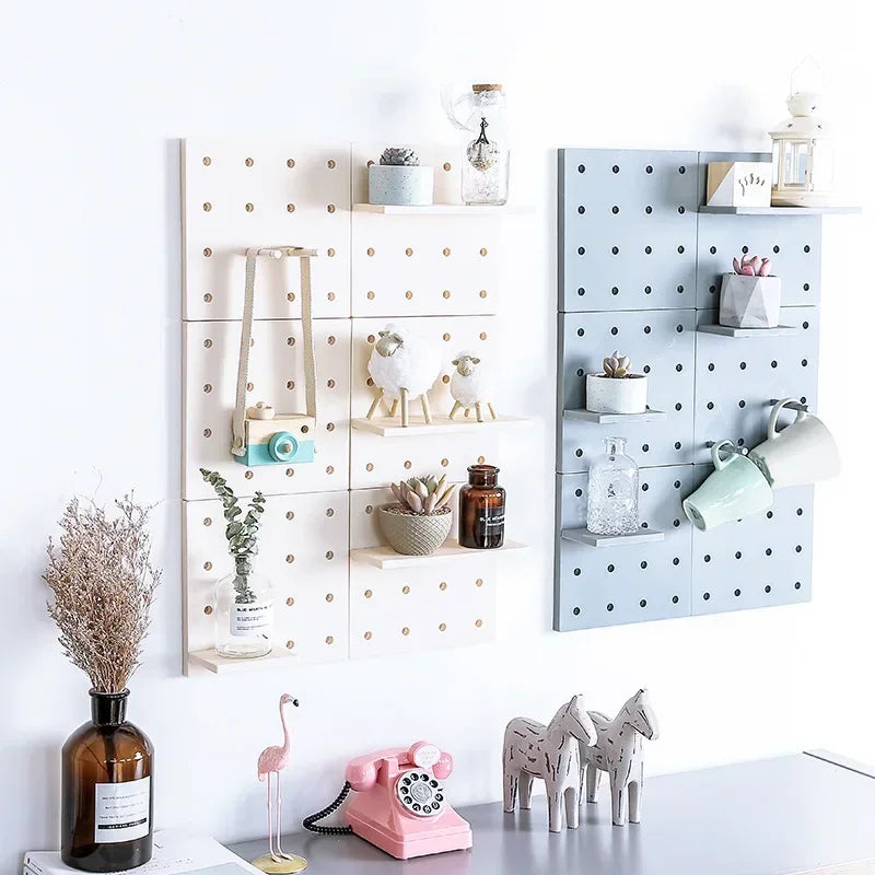 Estanterías de Pared para Decoración del Hogar, Tablero Perforado, Estante de Almacenamiento, Estantería de Cocina, Dormitorio, Estanterías Colgantes de Pared, Decoración de Pared