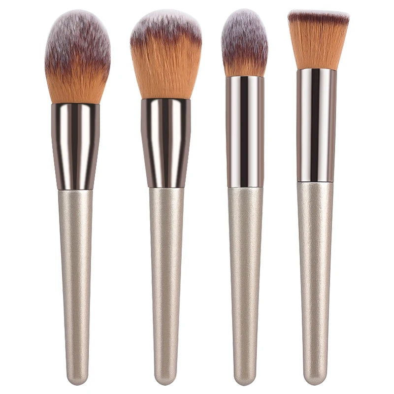 Juego de brochas de maquillaje Champagne caliente para mujer, base cosmética, polvos, colorete, sombra de ojos, Kabuki, para difuminar, herramientas de belleza