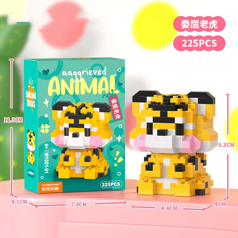 Bloques de Construcción de Micro Partículas de Animales para Adultos Juguete para Niños de 6 a 12 Años Regalo de Cumpleaños para Niño Perro Gato Mini Ladrillos Juguetes para Niñas