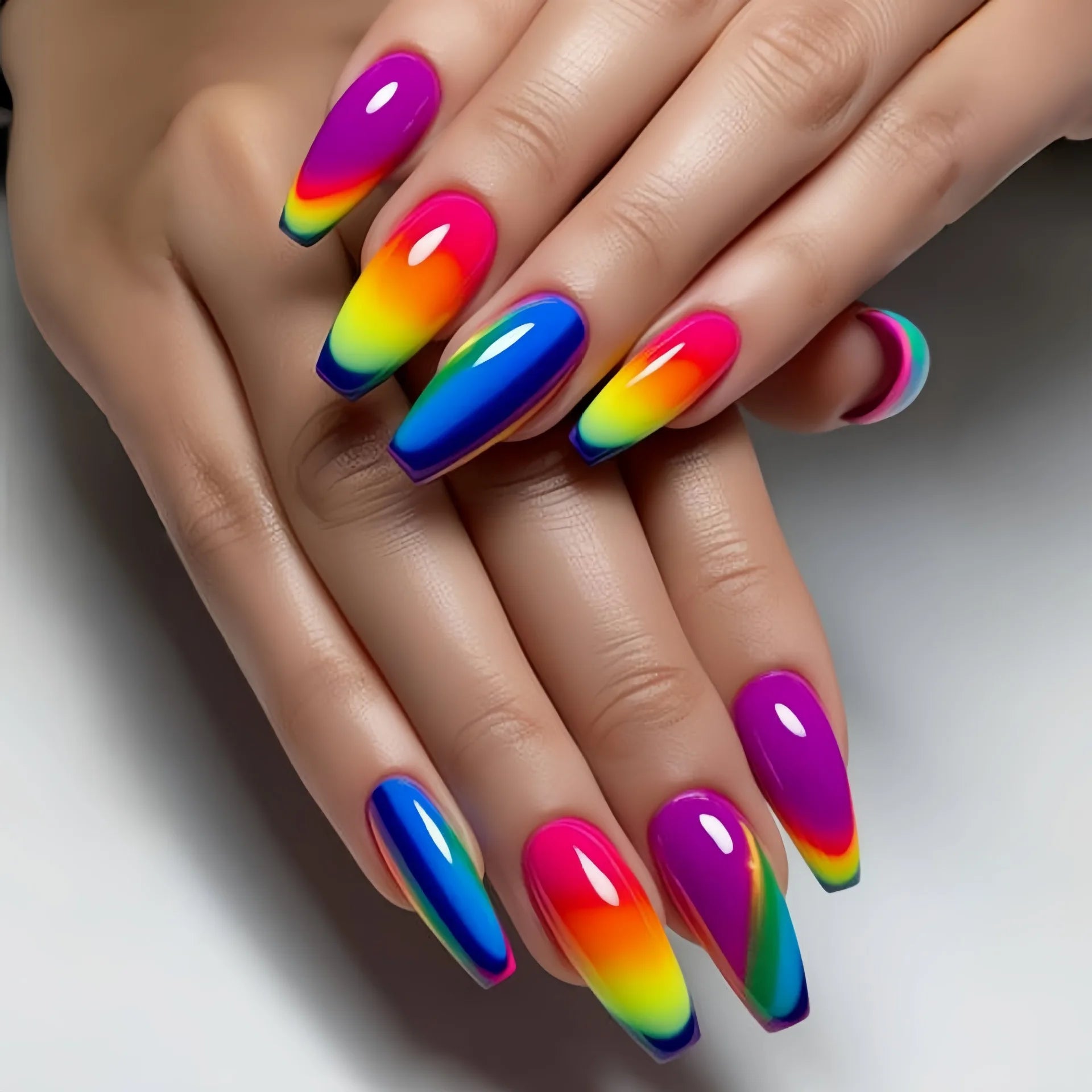 Y2K Gradient Square Press-On Nails