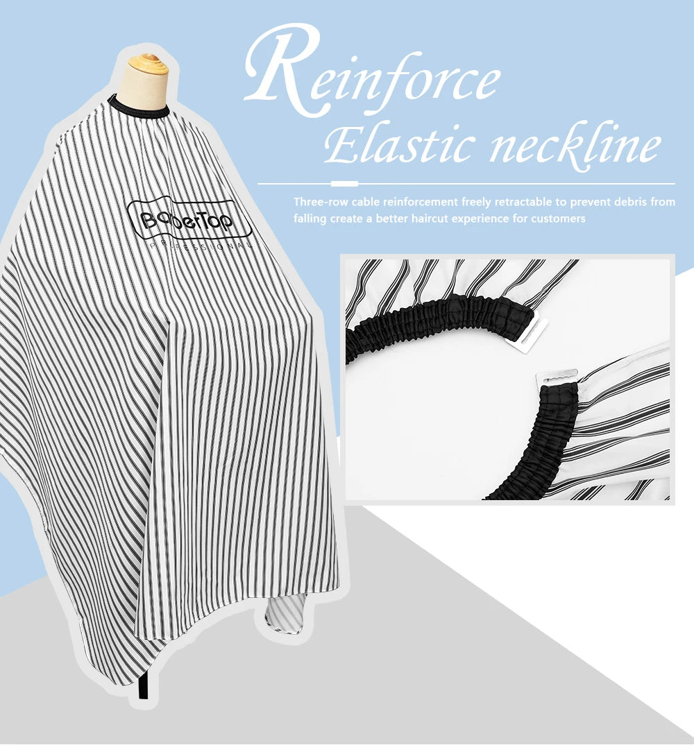 Delantales de peluquería para barbero, patrón de rayas, tela impermeable, barbería, no pegajoso, capas de peluquería, accesorios de salón.