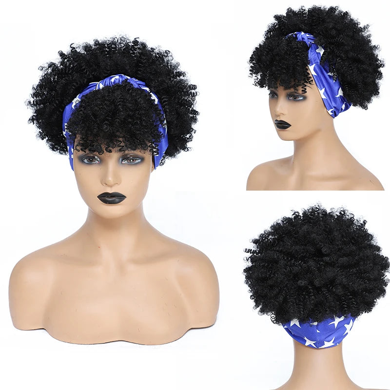 Afro Curly Headband Wig