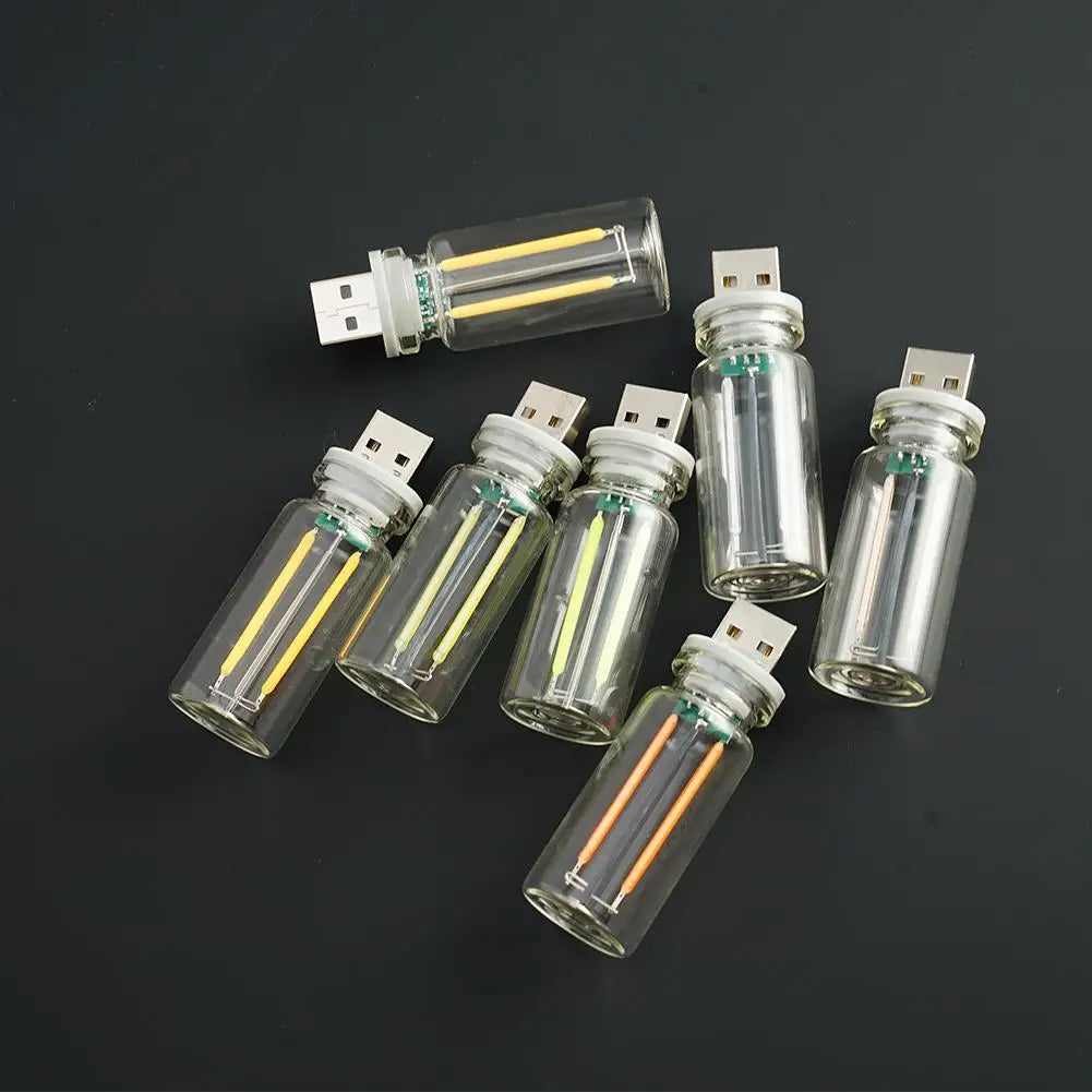 Decora herramientas USB táctil Control noche LED Luz Ambiente Lámpara incandescente Filamento LED Bombilla Decoración de dormitorio DIY