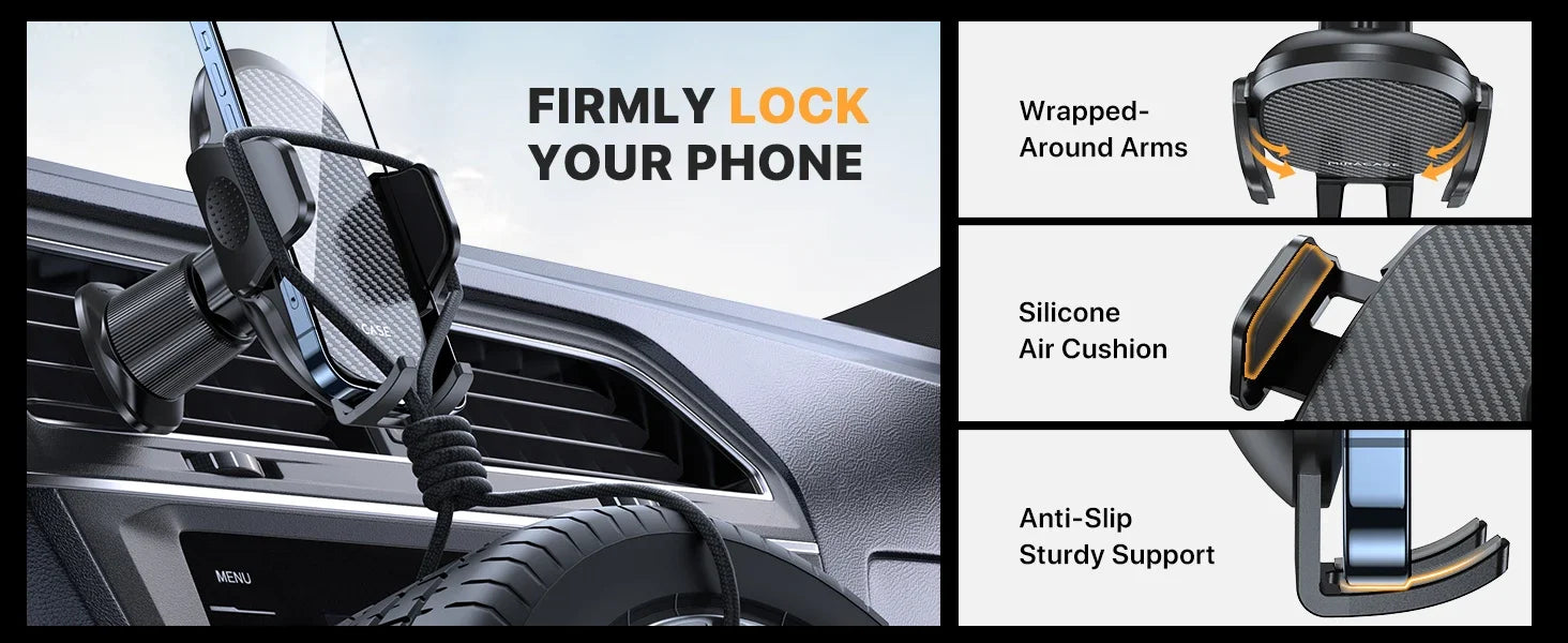 Bilholder Telefonholdere til bilen din med metallkrokklips Luftventil Mobiltelefonstativ Bilmontering Universell