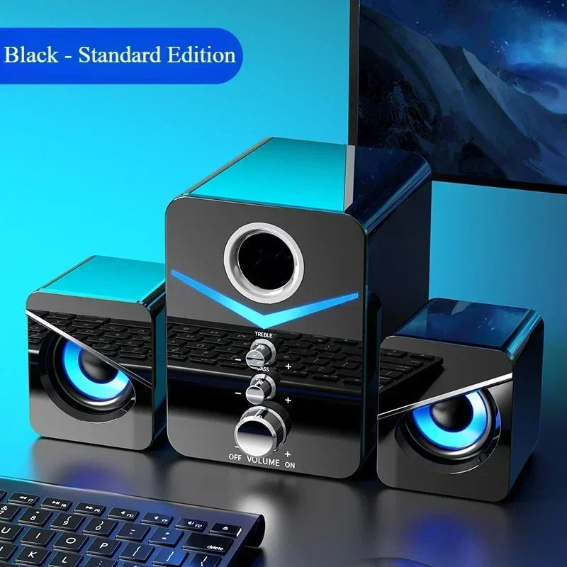 SADA Altavoz de computadora para el hogar, escritorio, laptop, altavoz pequeño universal, subwoofer con cable para escritorio
