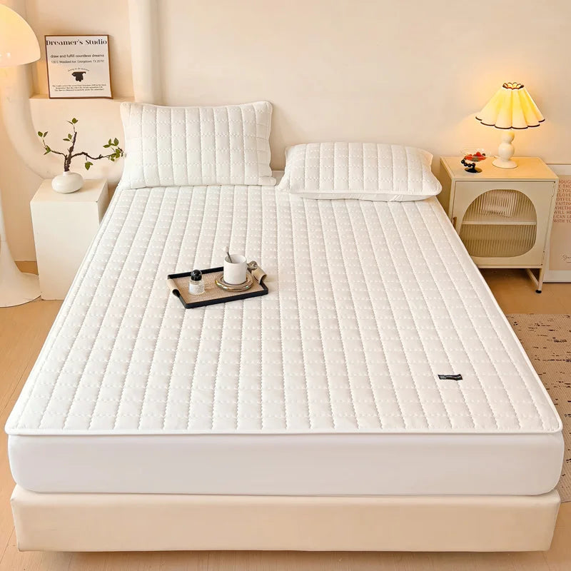 Waterproof Thickened Mattress Pad Protector Adjustable Durable Fitted Sheet Bed Covers Anti-mite Non-slip Bedspreads 150/160x200