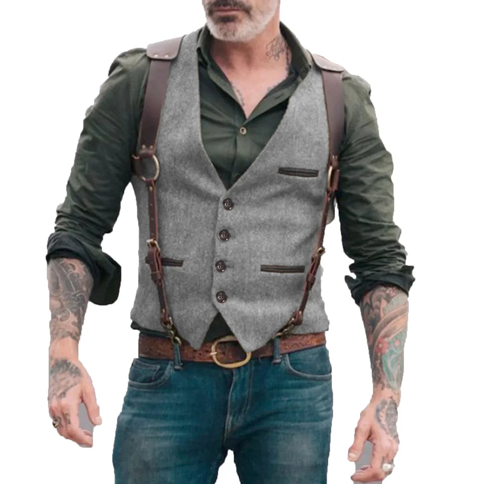 Nuevos chalecos de traje de negocios para hombre, lisos, con cuello en V, formales, con múltiples bolsillos, chaleco informal ajustado sin mangas para bodas de padrinos de boda.
