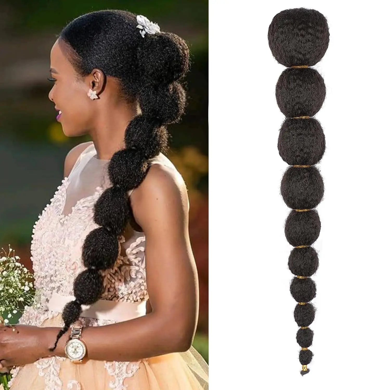 Queue de cheval bouclée afro en extension pour femmes noires, 18/24 pouces de long, bulle lanterne, à cordon de serrage, fausse couette, postiche synthétique