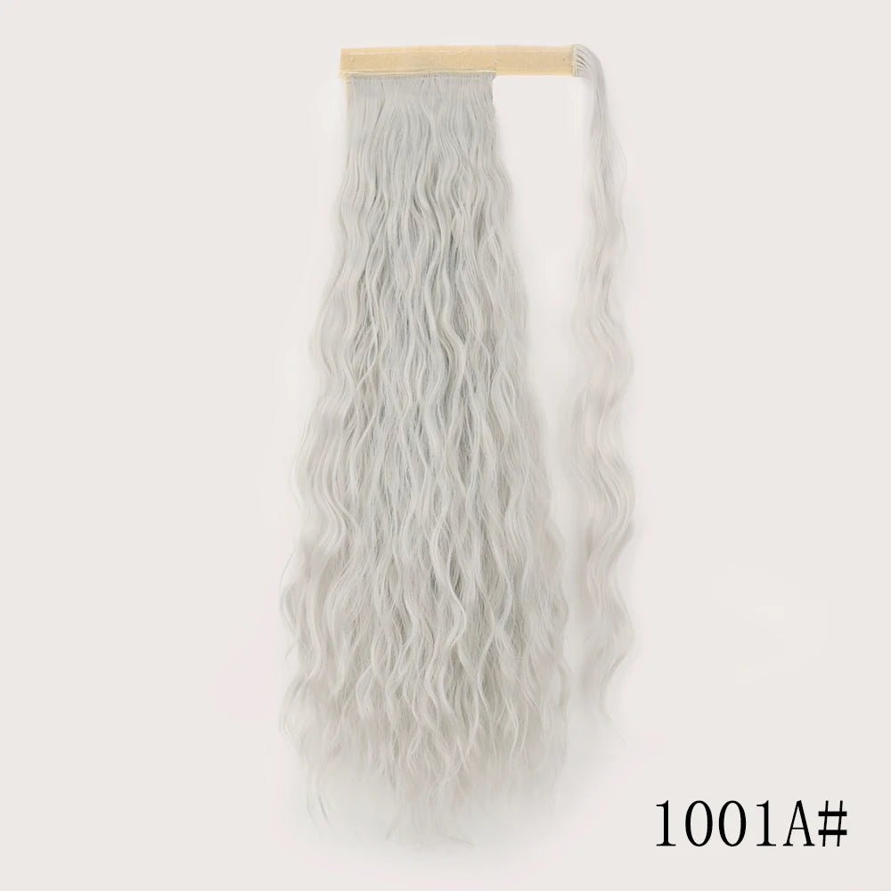 LISI GIRL Synthetic 22/34 Inches Wrap Ponytail Long Afro Curly Hair Extensions Hairpieces Pony Tail Fake Hair Heat Resistant