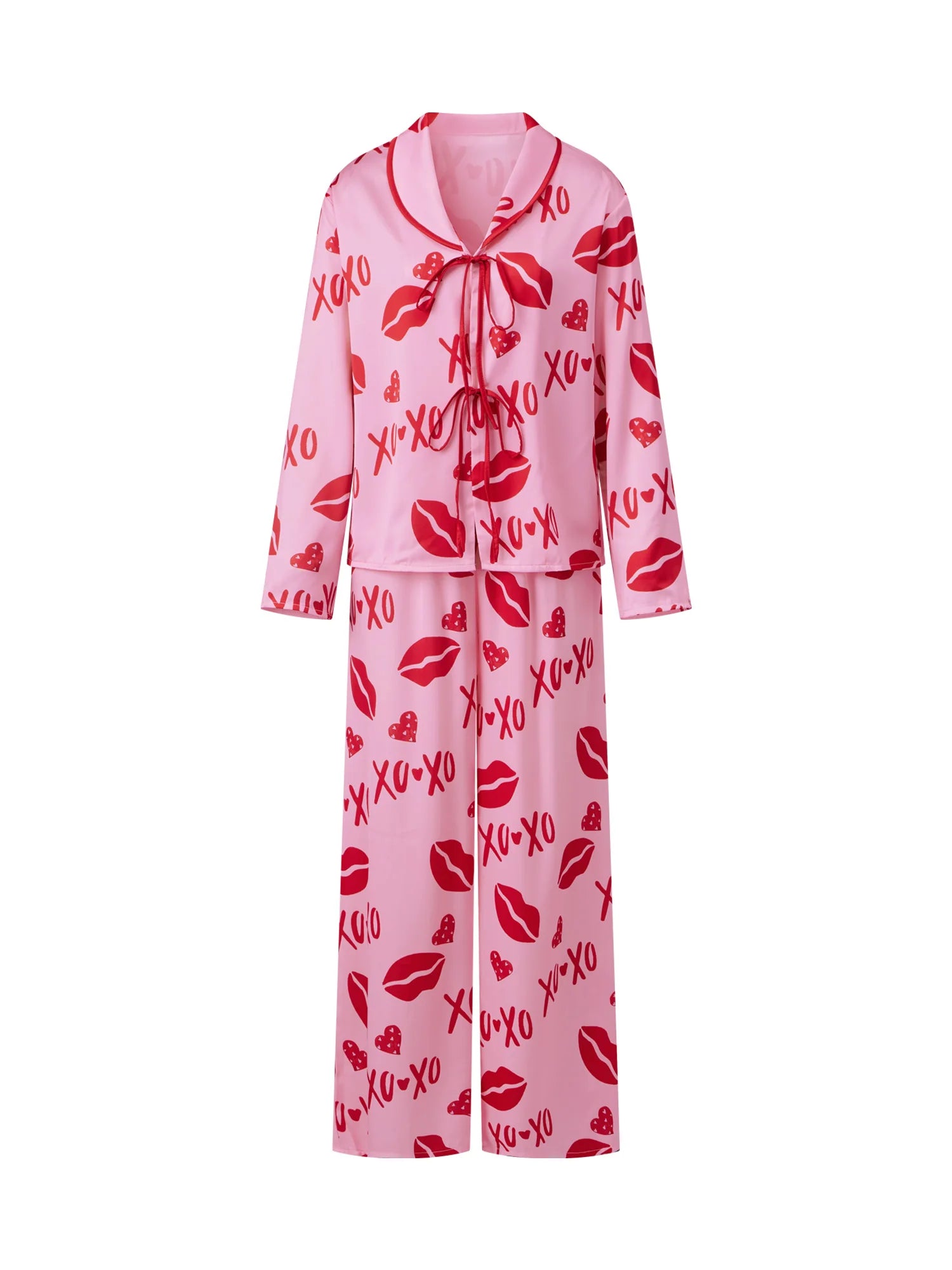 Heart Print Pajama Set