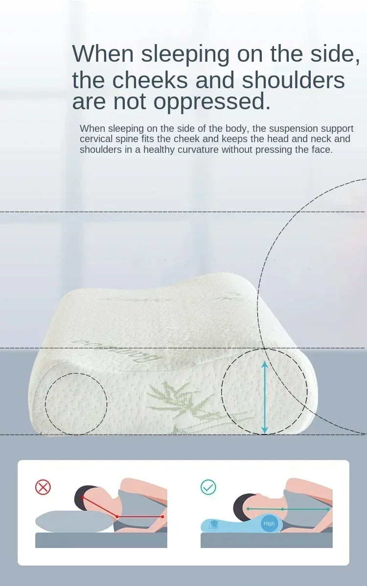 Almohada larga de espuma viscoelástica, almohada protectora cervical de rebote lento, almohada de maternidad con forma para dormir, almohadas ortopédicas
