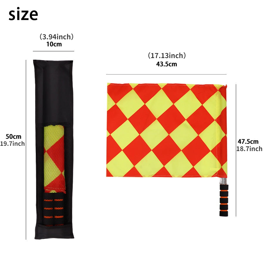 2 unidades/paquete Banderas de árbitro de fútbol profesional Banderas de juez de línea de fútbol de juego limpio Equipo de árbitro de juego deportivo