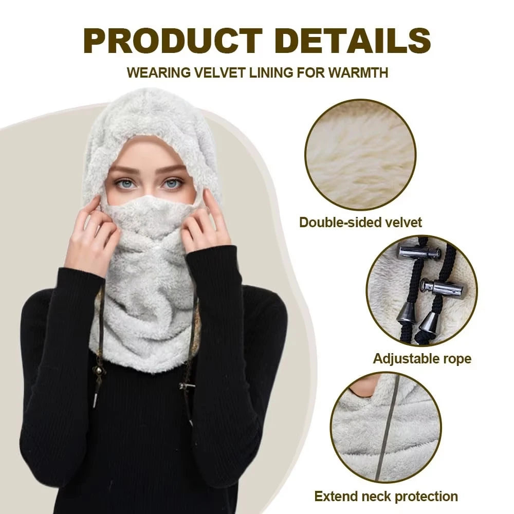 Balaclava Wind-Resistant Winter Face Mask,Fleece Ski Mask for Men and Women,Warm Face Cover Hat Cap Scarf