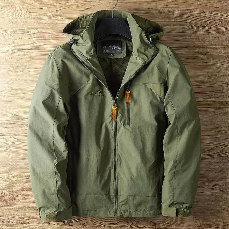 Chaquetas casuales de primavera y otoño para hombre, sección delgada, chaqueta perforada con capucha para hombre, versátil para escalada y ropa de calle