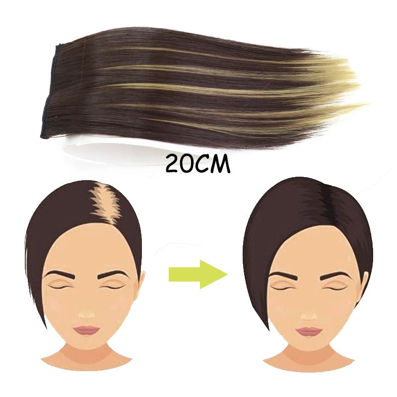 AZQUEEN Almohadillas de cabello sintético invisibles sin costuras con clip de una pieza para aumentar el volumen del cabello, extensiones de cabello, cubrepelo superior lateral