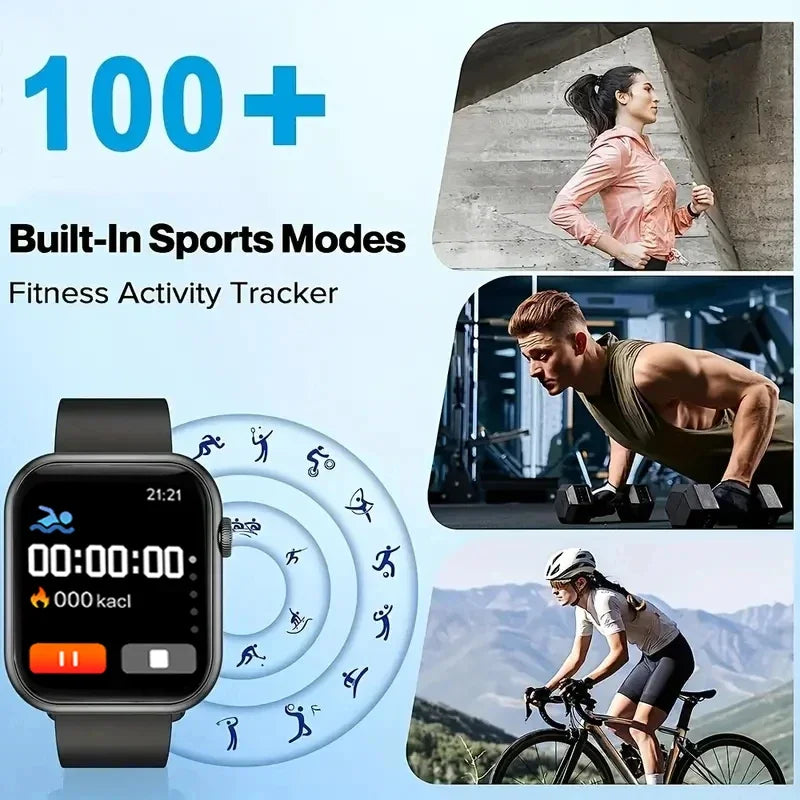 Nuevo Smartwatch para Hombres, Teléfono Android iOS, Pantalla de 1.73", Bluetooth, Contestar Llamadas, Monitor de Ritmo Cardíaco, Rastreador de Actividad Física, Reloj Inteligente para Mujeres