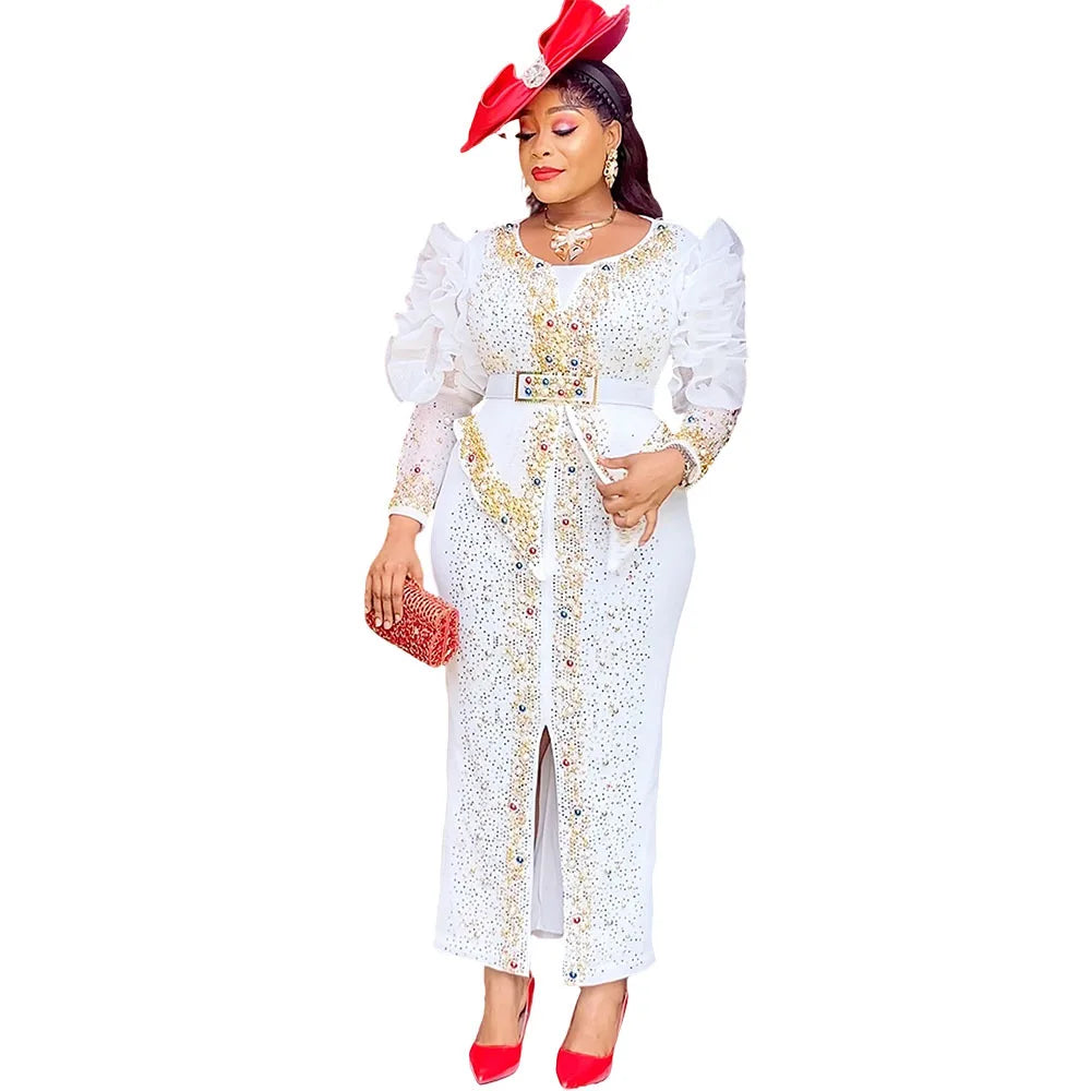 Vestidos africanos para mujer elegante fiesta de noche Dashiki Abaya Maxi vestido ropa de África vestidos de Ankara 2025 vestido ceñido vestidos de gala