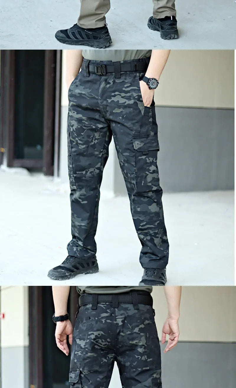 Pantalones de trabajo tácticos nuevos para hombre, pantalones cargo para exteriores, pantalones impermeables multibolsillos, ropa de trabajo para exteriores de otoño y primavera, pantalones de senderismo