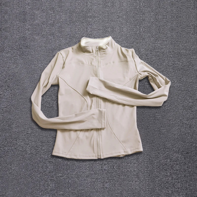 Chaqueta deportiva para mujer, camisa de manga larga, abrigo para hacer ejercicio, ropa de gimnasio, ropa deportiva para yoga