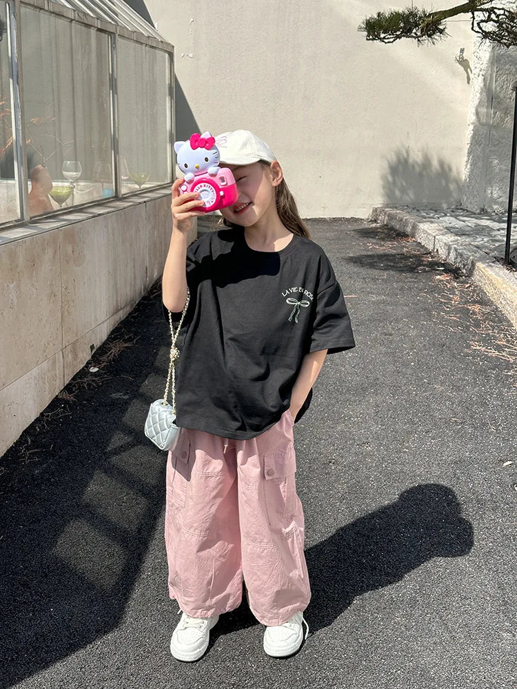 Ropa Infantil Niña Niños Camiseta de Manga Corta Ropa de Niña Verano Tops Ropa de Niños Ropa de Niño Ropa De Niña Ropa De Niño
