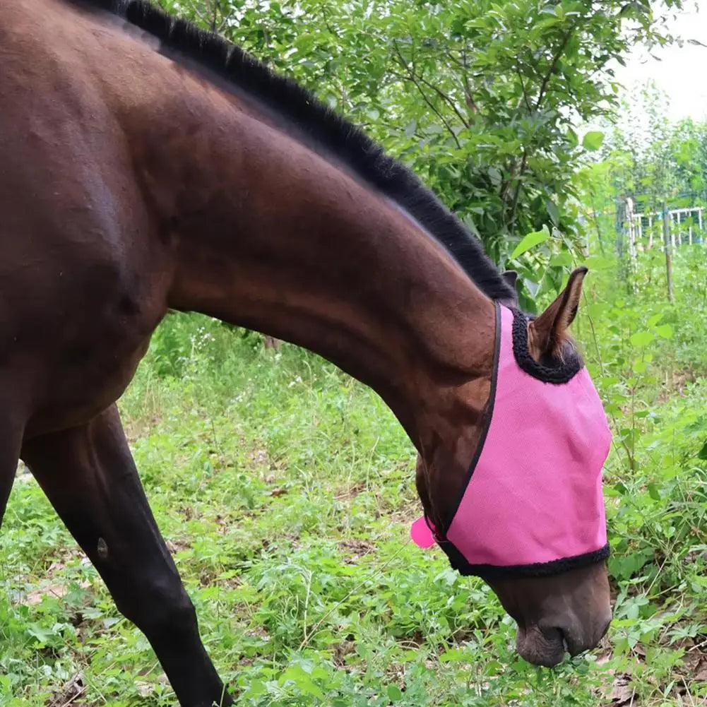 Horse Fly Face Guard Half Face UV Protection Cover Adjustable Breathable Mesh Coverage Protect from Summer Insect Pest