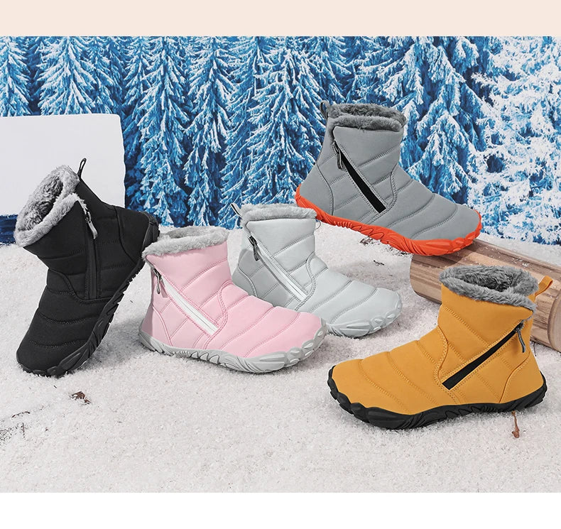 Winter Snow Boots Children's Shoes For Boys Girls Warm Plush Ankle Boots Outdoor Waterproof Anti Slip Kids Cotton Shoes Fashion