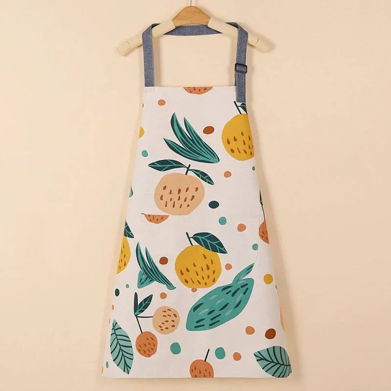 1 ud. Delantal de moda de tela de algodón, impermeable, engrosado, resistente a la suciedad, delantal de cocina y ropa de trabajo para el hogar, ropa de trabajo de jardinería