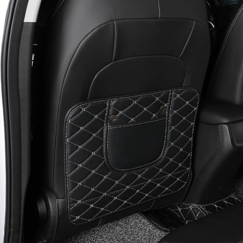 1 Alfombrilla protectora de cuero sintético para el respaldo del asiento del coche, protector de asiento de coche para niños, almohadilla antisuciedad para el asiento trasero del coche, accesorios para coche