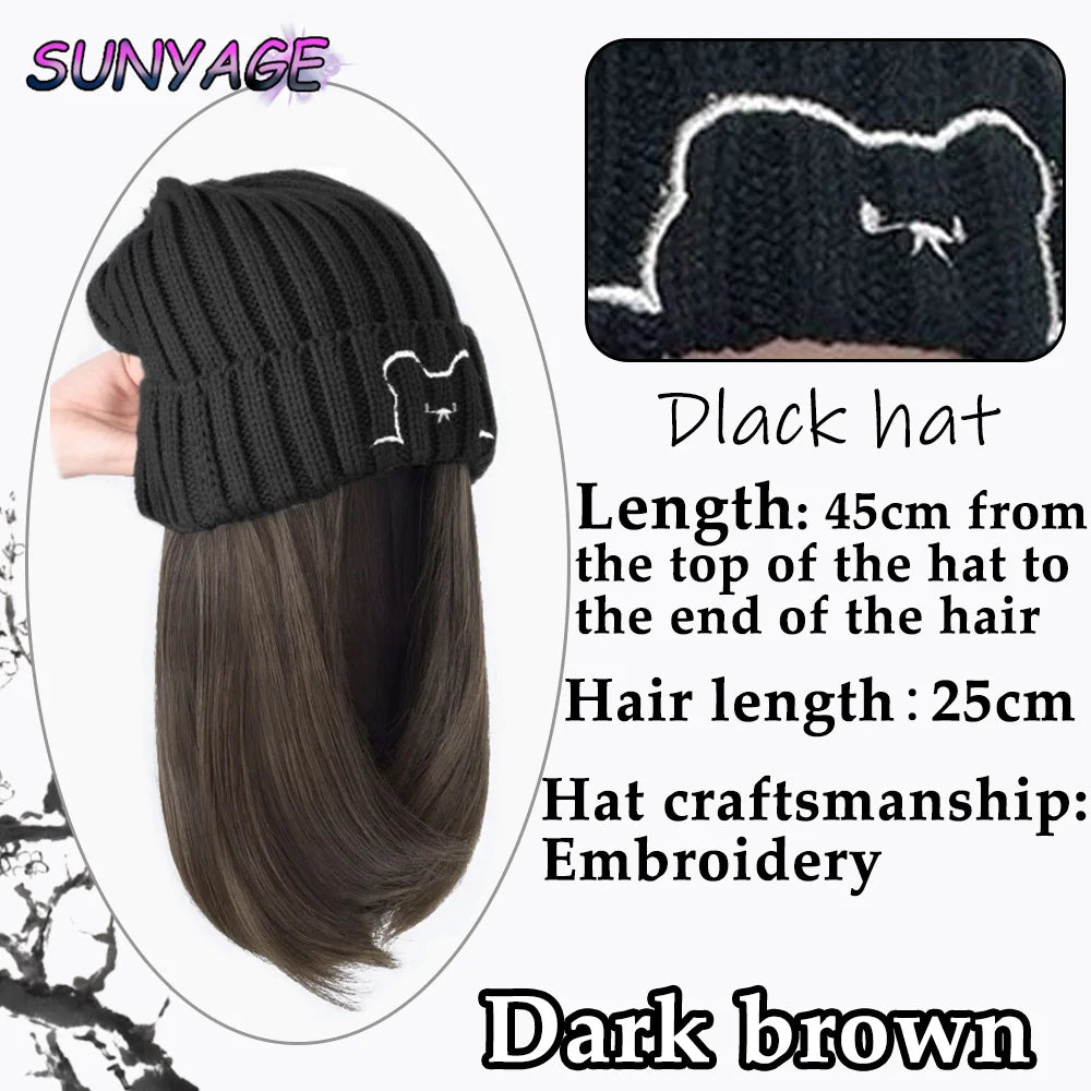 Gorro con peluca y extensión de cabello