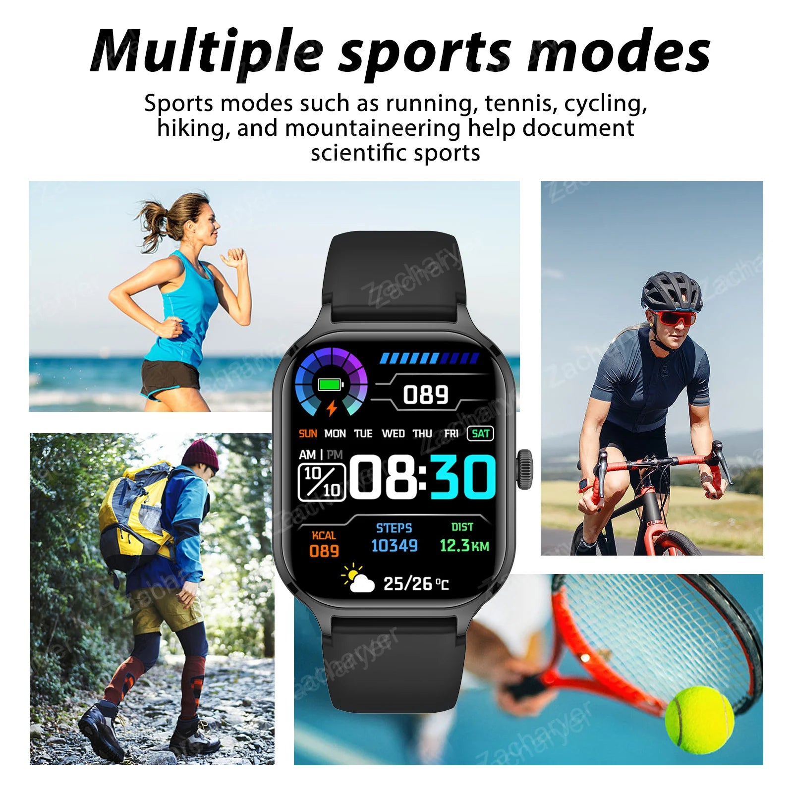 Reloj inteligente, llamadas/marcación inalámbricas, varios recordatorios de aplicaciones, adecuado para hombres y mujeres, relojes deportivos, para iPhone/Android