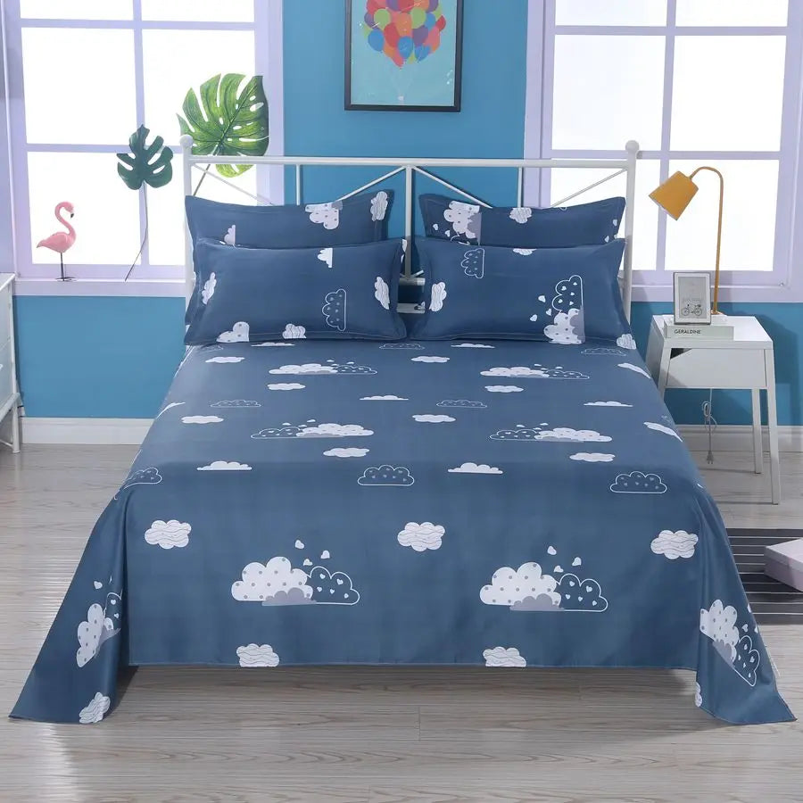 1 Sábana Bajera Textil Hogar Moderna Poliéster Algodón Sábanas Planas Ropa de Cama Tamaño Individual Queen King (Sin Fundas de Almohada)