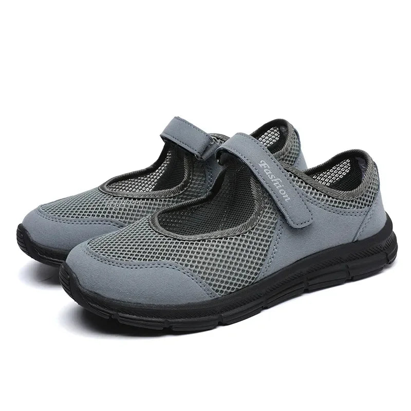 Zapatos de mujer transpirables vulcanizados Blancos Zapatillas de mujer de moda Malla transpirable Zapatos casuales para caminar Zapatos de trabajo de mujer