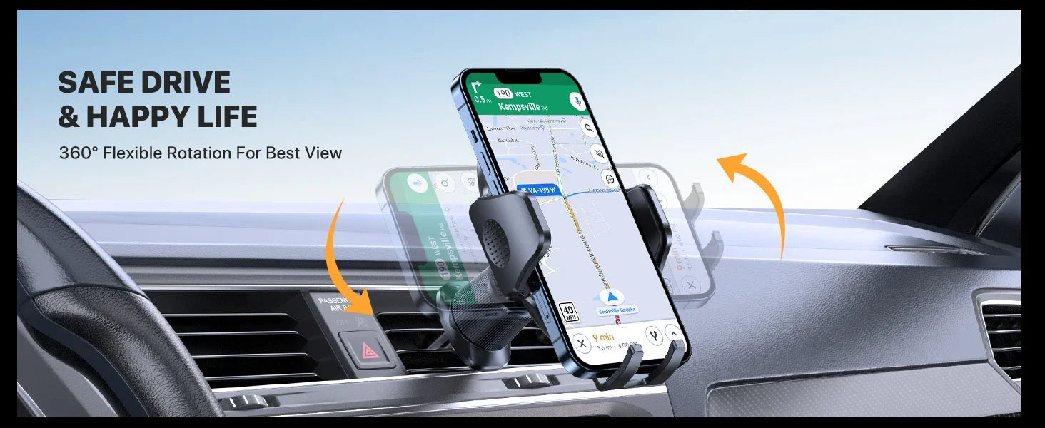 Bilholder Telefonholdere til bilen din med metallkrokklips Luftventil Mobiltelefonstativ Bilmontering Universell